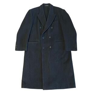 Ron Chereskin Double Breasted Overcoat Dark Gray Wool Cashmere Blend